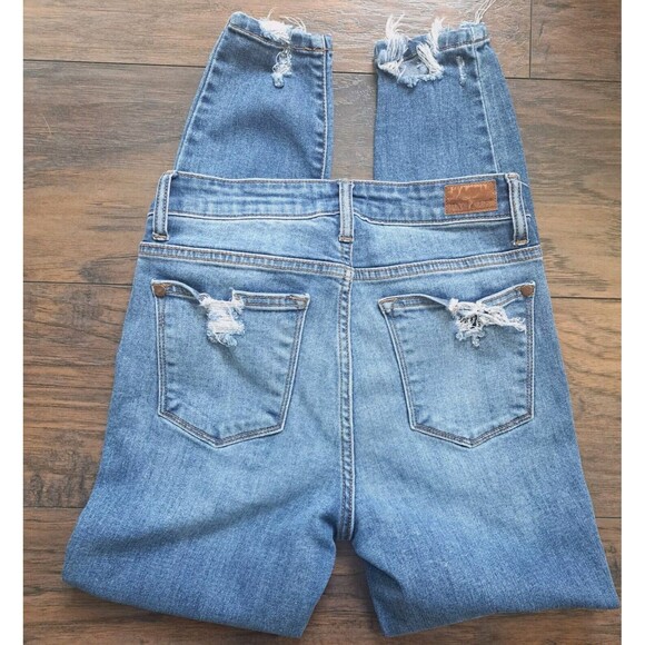 Judy Blue Skinny Fit Jeans Sz 3/26 Stretch Destroyed Raw Hem Rocker Concert - Picture 10 of 15